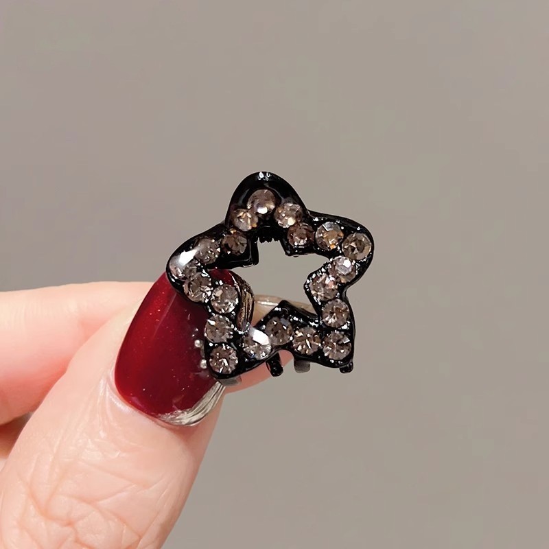 MAUROPOLI [Sẵn sàng] Kẹp kim cương giả ngôi sao năm cánh nhỏ tinh tế Hàn Quốc Ánh sáng sang trọng đính kim cương Nổ gãy Kẹp tóc kiểu mới Phụ kiện tóc bên phụ nữ