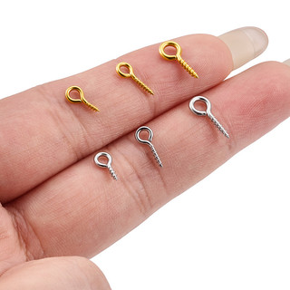 Thép không gỉ Vít Mắt Chân diy Phụ Kiện Trang Sức Bảo Quản Màu Vàng 18k Móc Mắt Kẹp