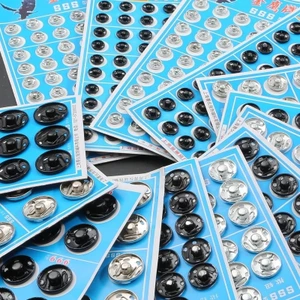 Cúc bấm mini vỉ 50 cúc, Khuy cúc bấm 8.5, 10,12,16, 21mm, kim loại nhiều cỡ -GIOVA