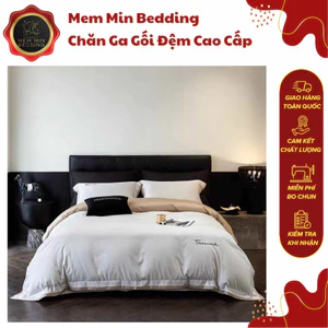 Bộ Chăn Ga Gối Chất Liệu Lụa100s Siêu Mềm Mát Gam Màu Trầm Sang Trọng - MemMinbedding Luxuryv