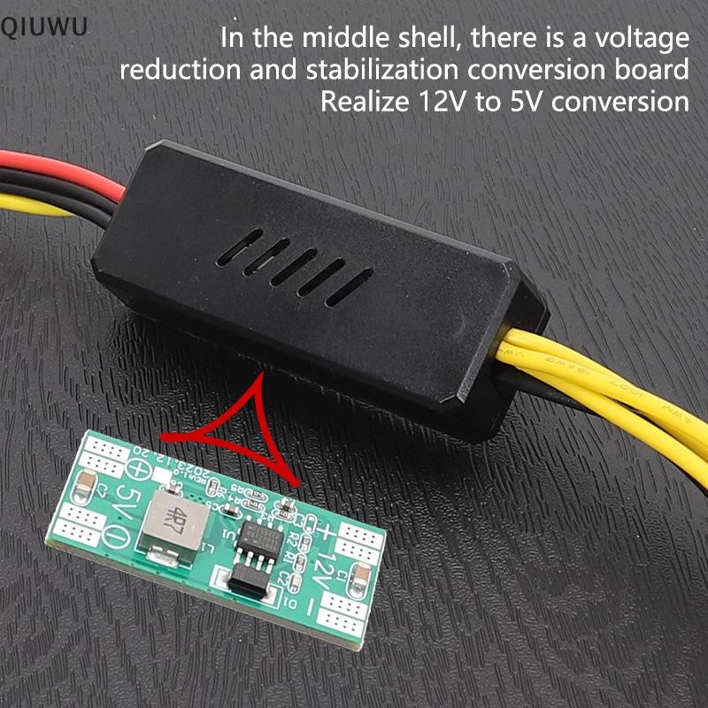 Cáp cấp nguồn ổ cứng QIUWU 5525 sang SATA 12V đến 4Pin Cáp ổ cứng Molex Bộ điều chỉnh điện áp bước xuống.