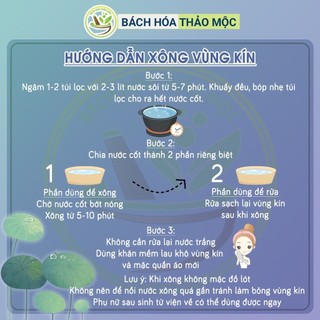 Túi 10 Gói Bột Ngâm Phụ Khoa, Xông Vùng Kín Thảo Dược , giúp phụ nữ hồng hào, hết mùi