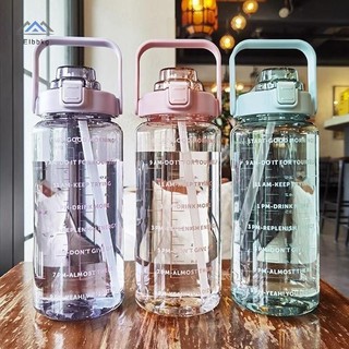 ELBBKG 2 Lít Nhựa Ống Hút Nước Lớn Di Động Du Lịch Thể Thao Thể Dục Cốc Giá Trị Cao Big Fat Cup Người Lớn Đa Năng Mới