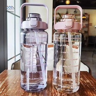 ELBBKG 2 Lít Nhựa Ống Hút Nước Lớn Di Động Du Lịch Thể Thao Thể Dục Cốc Giá Trị Cao Big Fat Cup Người Lớn Đa Năng Mới