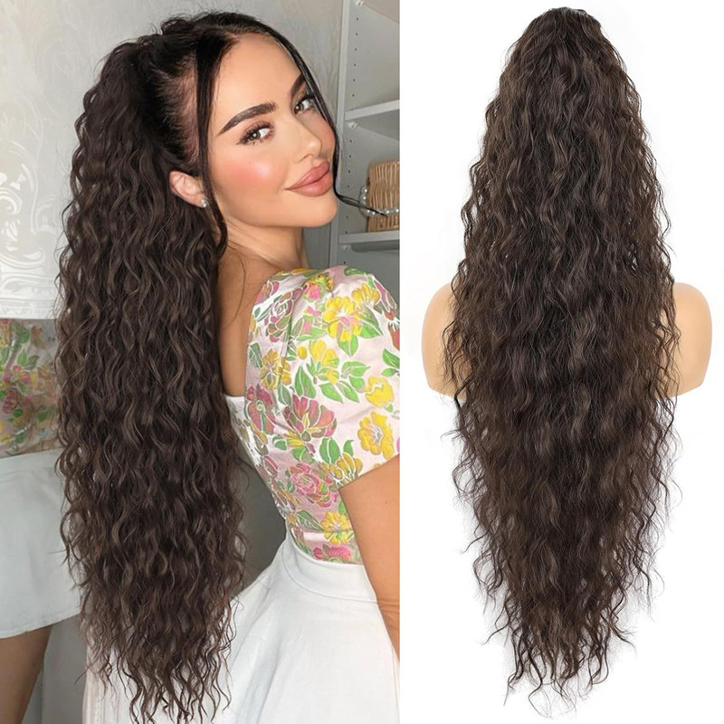 [LOVE] Bộ mở rộng đuôi ngựa xoăn dài tổng hợp Dây rút đuôi ngựa đuôi ngựa cho phụ nữ Bộ tóc để sử dụng hàng ngày