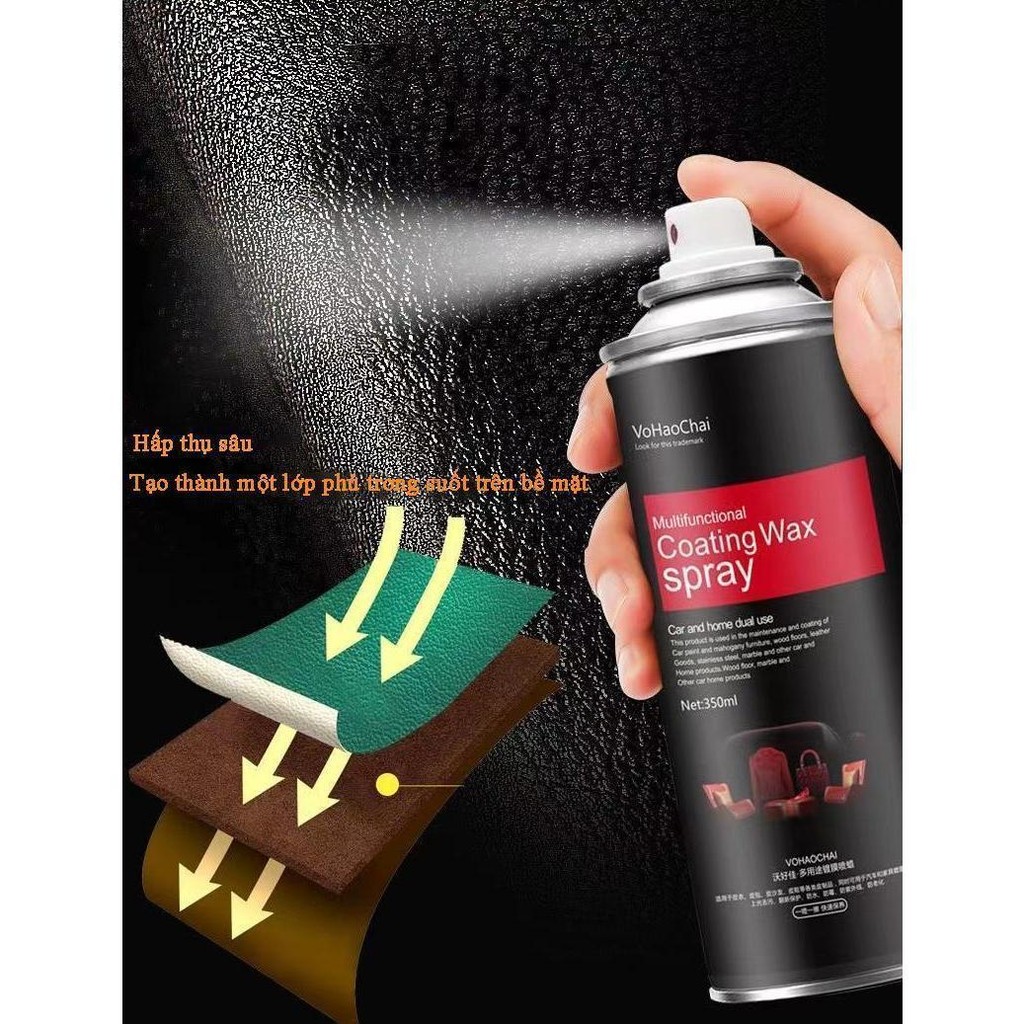 Chai xịt sạch và làm bóng giày đồ da, túi ví, áo, ghế da giúp vệ sinh, dưỡng ẩm chống mốc tt