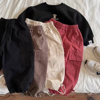 (1-10Y) Unisex Trẻ Em Phong Cách Hàng Hóa Quần Trẻ Em Quần Rời Đa Năng Quần Ống Rộng Cotton Baggy Quần Hàng Hóa