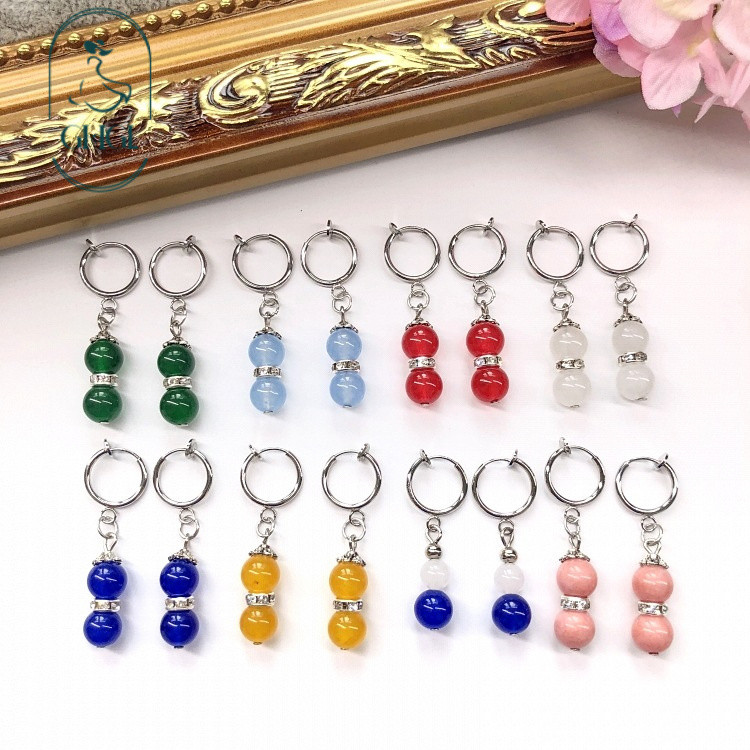 Ghgl❤️Yanxi Cung Điện Chiến Lược Wei Yingluo Cùng Phong Cách Chalcedony Bông Tai Wu Jinyan Lingfei Tai Kẹp Bông Tai Một Tai Ba Kìm Qinggong Trang Sức
