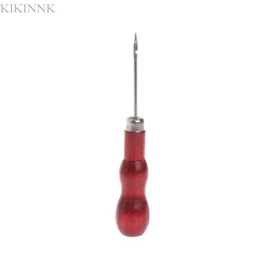 Kikin May Awl Thép Kim Gỗ Đỏ Tay Cầm Xuyên Da Quần Áo Giấy Thủ Công Khâu Đấm DIY Sửa Chữa Giày Ràng Buộc
