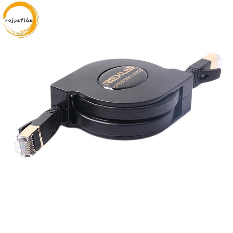 REXLIS 5FT Cat7 RJ45 Cáp LAN có thể điều chỉnh Cáp Ethernet có thể thu vào Cáp mạng Internet phẳng cho bộ định tuyến máy tính Laptop