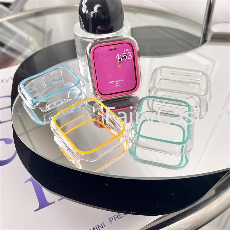 Vỏ Dạ Quang Cho Apple Watch 46mm 42mm series 10 Ultra 2 49mm 45mm 44mm 41mm 40mm Khung Bảo Vệ Ốp Lưng PC Cứng Cho iWatch 9 8 7 6 5 SE S11 Ốp Lưng Accessorie