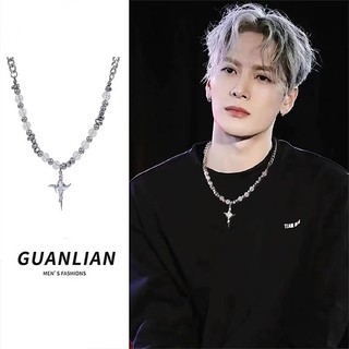 Gương Băng vạn hoa, Vòng Cổ Chữ Thập bất thường, hạt nứt băng, ghép thép titan, nam hip-hop, nữ,, sành điệu