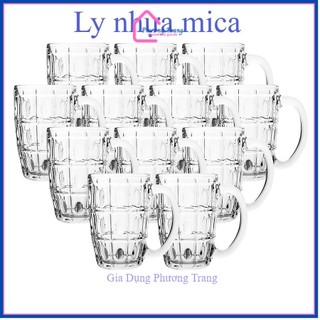 Combo 10 Ly nhựa Mica quai bầu lớn uống bia nước ngọt tiệc gia đình nhà hàng quán ăn chất lượng cao - Phương Trang