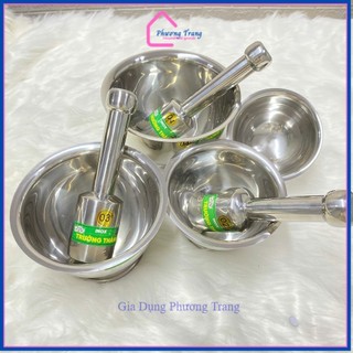 Bộ cối chày bằng Inox cao cấp, gồm cối và chày - Phương Trang
