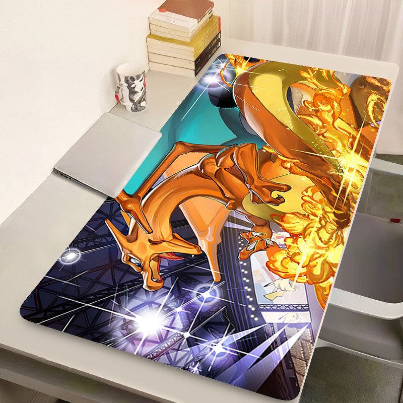Fiery Dragon Mouse Pad Laptop Anime Nhật Bản Bàn Phím Chơi Game Thảm PC P-pokine C-charizard Mousepad XL Kawaii Mở Rộng Bàn Chơi Thảm