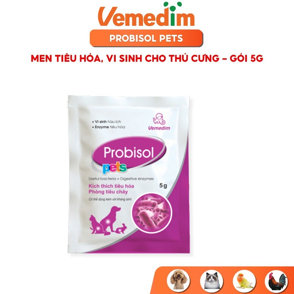 Men tiêu hoá cho chó mèo hamster Vemedim Probisol for pets giúp tiêu ...