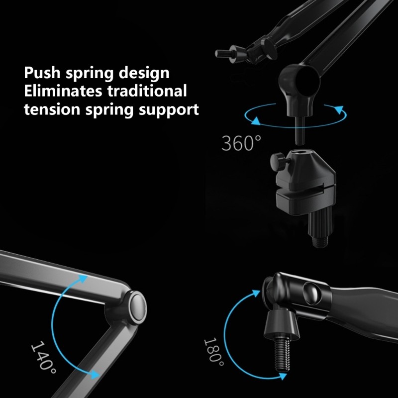Ior 2 tầng có thể điều chỉnh treo Boom Mic Giá đỡ để ghi âm trực tiếp
