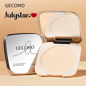 Phấn nền dạng bột mịn cố định GECOMO Soft-focus Matte Fixed Makeup Powder Cake Natural Lightweight Powder Foundation Invisible Pore ღ Pink Girl Bling Makeup Look