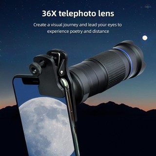 36x Điện Thoại Telephoto Bộ Ống Kính Với Chân Máy Mini Kẹp Điện Thoại Giá Đỡ Điện Thoại Túi Ống Kính Vải Vệ Sinh Cho Đi Bộ Đường Dài Cắm Trại Quan Sát Động Vật Hoang Dã Mặt Trăng Trò Chơi Thể Thao Buổi Hòa Nhạc Xem