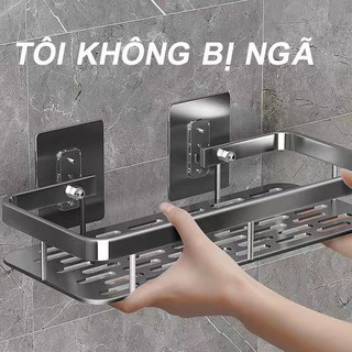 Kệ Góc Nhà Tắm Bằng Keo, Dán tường đựng đồ đa năng, Kệ Dán Tường Chất Liệu Nhôm Không Gỉ Siêu Nhẹ Để Đồ Tiện Lợi