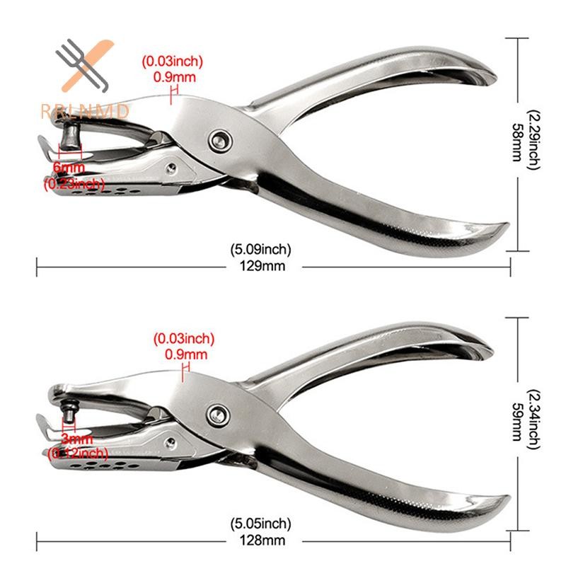Rrlnmd Máy đục lỗ đơn Kim loại 3mm / 6mm Đường kính lỗ chân lông Kìm đục lỗ Giấy cầm tay Scrapbooking Đấm MỚI