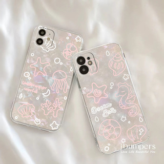 ibumpers Ốp Điện Thoại iPhone Dreamy Fresh Ocean Pattern Cho IPhone 16 15 14 12 13 11 Pro Max IP 7 8 Plus X XS XR Mỏng Ốp Lưng Trong Suốt TPU Silicon Mềm Chống Sốc