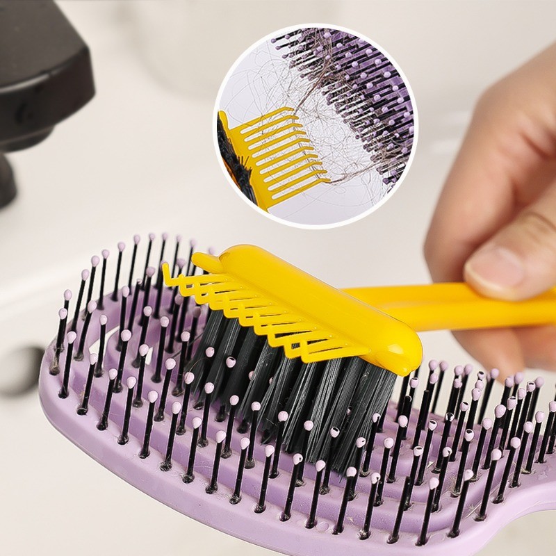 2in1 Bàn Chải Tóc Lược Làm Sạch Bàn Chải Bụi Rake Lược Nhúng Dụng Cụ Mini Tóc Bụi Bẩn Tẩy Để Loại Bỏ Tóc Bụi