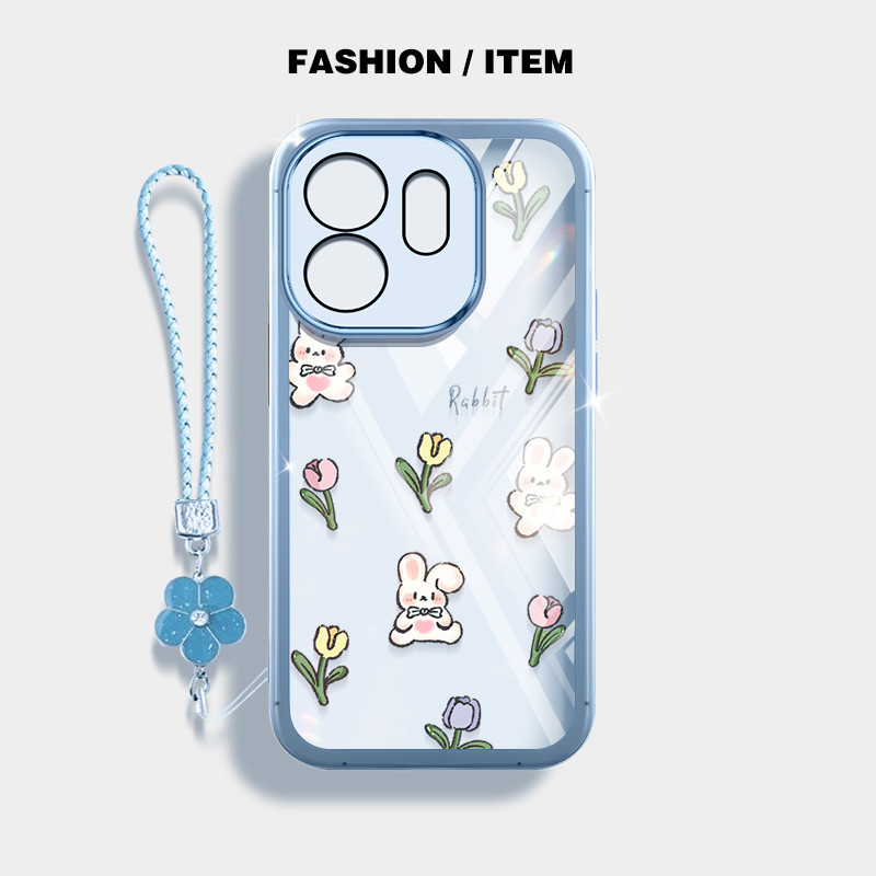 Ốp Điện Thoại YBD Cho Tecno Spark GO 2 POP 10 infinix Smart 10 Plus POP 10 Smart 9 HD X6532 Hot 50i X6531 X6531B X6532C Full Màn Hình Thỏ Nhỏ Hoa Macaron Trong Suốt