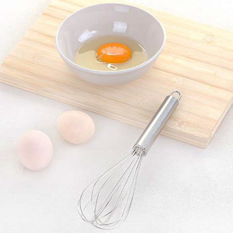 Dụng cụ đánh trứng cầm tay, Cây phới lồng tròn đánh trứng, khuấy trộn bột, đánh bông kem bơ bằng thép không gỉ inox