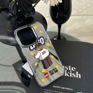 Ốp điện thoại biểu đồ phụ kiện Lego cho iPhone 16 / 15 / 14 / 13 / 12 / 11 / PRO MAX / MINI / PLUS / X / XR gương chống rơi và chống sốc Vỏ bảo vệ lỗ lớn