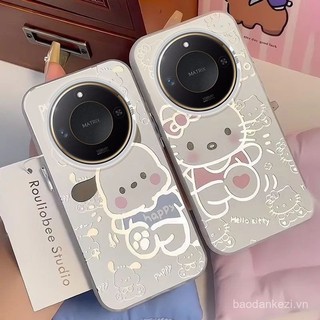 Ốp điện thoại cho Honor X9C 5G/X9C, thiết kế cặp đôi dễ thương, họa tiết chó con mèo con, chống sốc, màu bạc bạc, bảo vệ vỏ cứng hoạt hình