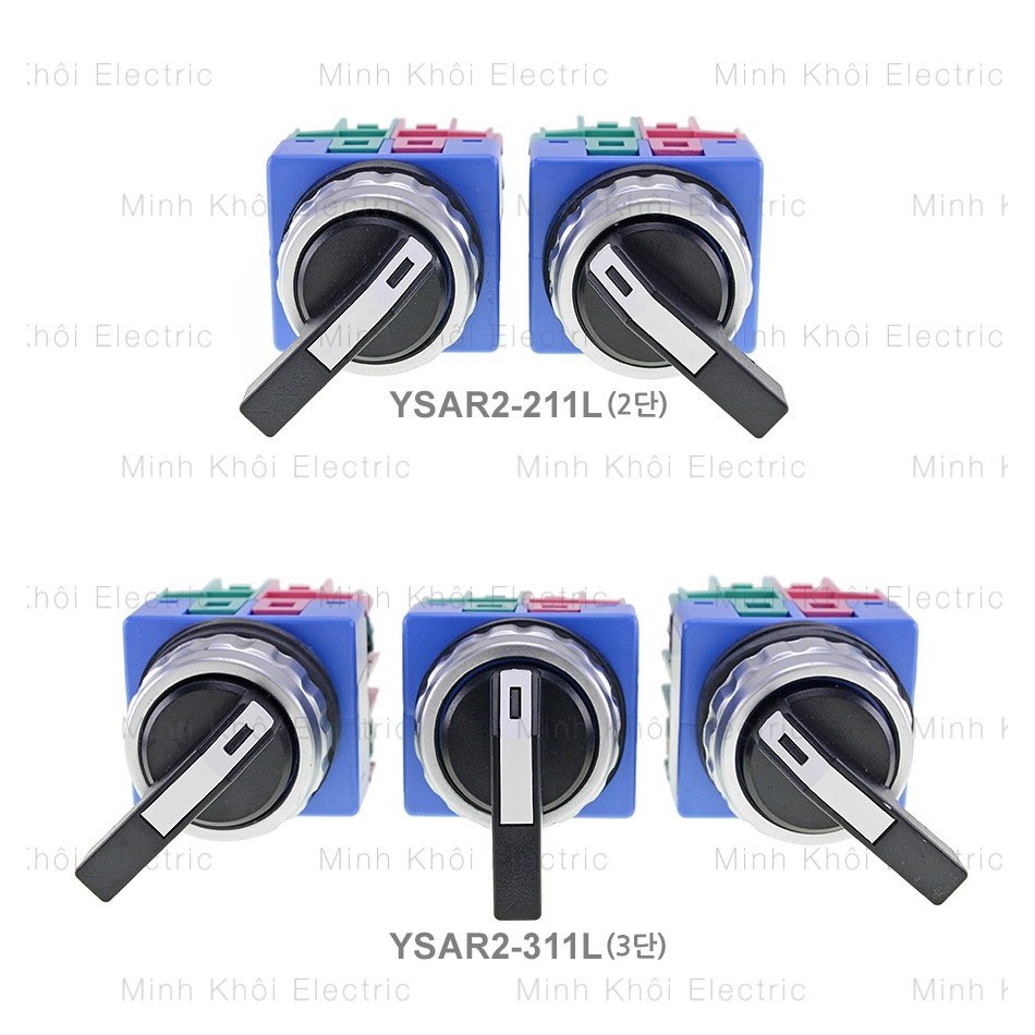 Công tắc xoay chuyển mạch Yongsung YSAR2-311L, công tắc chuyển mạch 2 và 3 vị trí Yongsung phi 25mm,công tắc xoay 2 vị