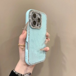 Sang Trọng Full Edge Kim Cương Lấp Lánh Điện Thoại iPhone16 15 14 13 Pro Max Chống Sốc Bảo Vệ Camera Chống Rơi Silicon Mềm Ốp Lưng