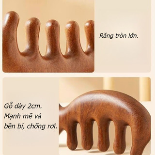 Lược Massage Gỗ Đàn Hương Đa Năng, Giảm Căng Thẳng, Cải Thiện Sức Khỏe, Quà Tặng Cho Nam Nữ
