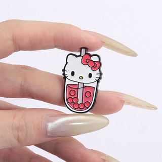 Sanrio Rơm Cốc Ngọc Trai Trà Sữa Men Trâm Dễ Thương Cá Tính Giai Điệu Hello Kitty Kuromi Huy Hiệu Kim Loại Pin Quà Tặng Cho Bạn Bè