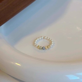 [Ưu đãi đặc biệt] Nhẫn Ngọc Trai Nhiều Màu Sắc Hạt Séc Nhẫn Nữ Pháp Nhỏ Hoàn Hảo Vòng Tròn Ngọc Trai Ánh Sáng Sang Trọng Cao Cấp Đơn Giản Nhẫn Học Sinh