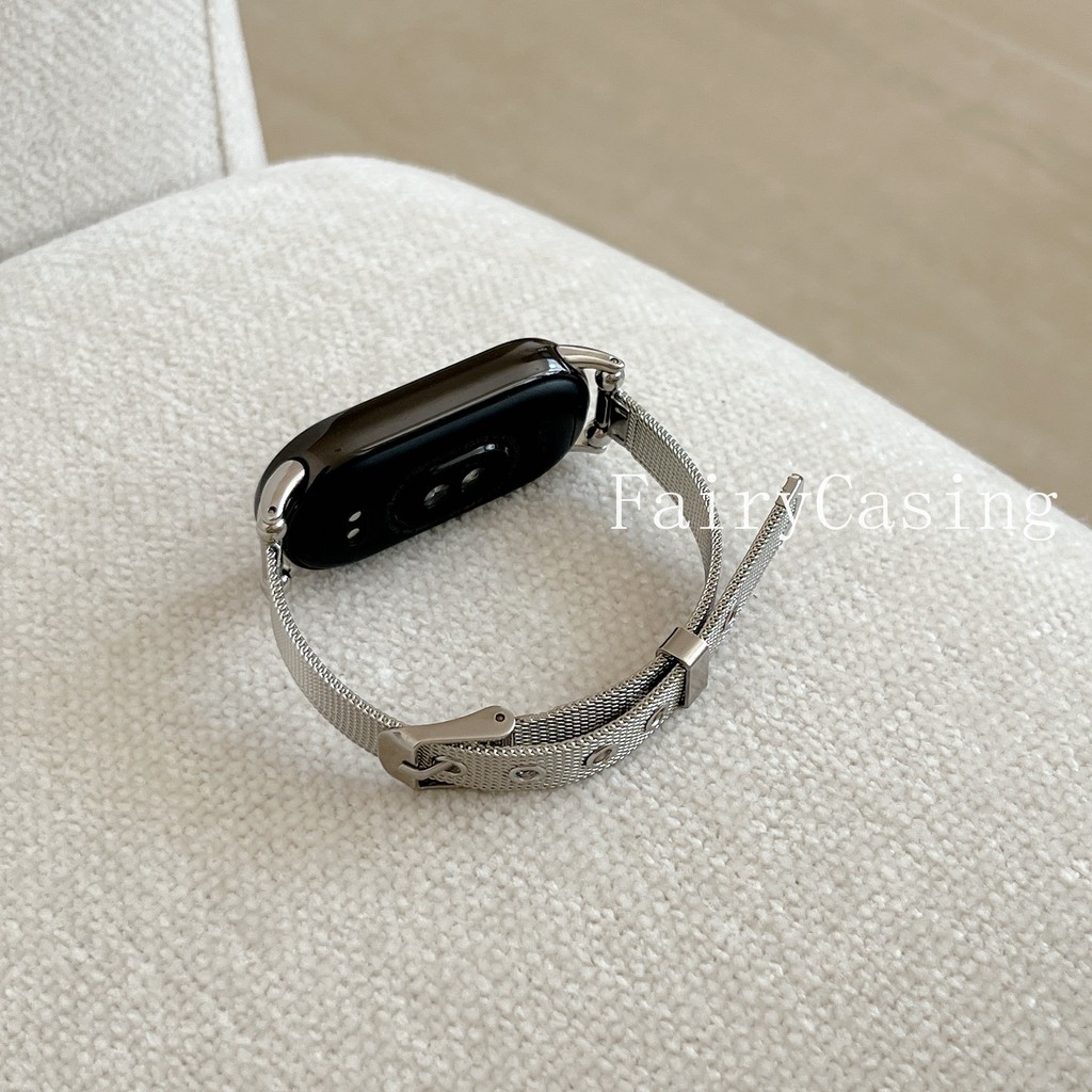 Dây đeo kim loại mỏng cho Xiaomi Mi Band 10 9 8 Pro 7 6 5 4 Dây đeo cổ tay cho phụ kiện vòng đeo tay bằng thép không gỉ Mi Band 8 9