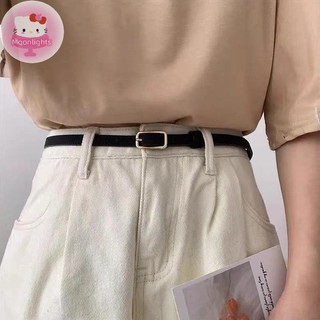 Moonlights Retro Pháp Thắt Lưng Da Nữ Unisex Thắt Lưng Khóa Sang Trọng Thắt Lưng Nữ Quần Jean Thắt Lưng Nam Thắt Lưng Mỏng Thắt Lưng EN