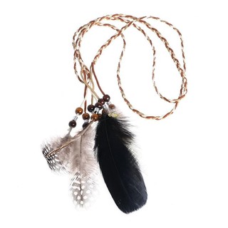 Flgo Boho Ấn Độ Lông Vũ Mũ Đội Đầu Dây Tóc Mũ Đội Đầu Bộ Lạc Hippie Đảng