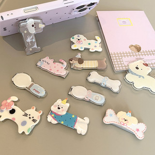 [Sheren] Giá đỡ phẳng hình động vật hoạt hình phù hợp thông thường Giá đỡ lười bằng kim loại Giá đỡ điện thoại di động dán siêu mỏng