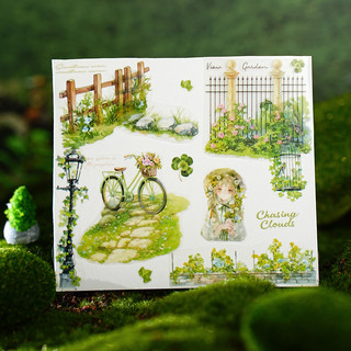 ENWEI 67mm * 2m 1 Cuộn [Dòng thời gian đẹp] Retro Màu nước Handmade Lều Masking Tape PET Washi Tape Scrapbooking Chất liệu Bộ sổ lưu niệm