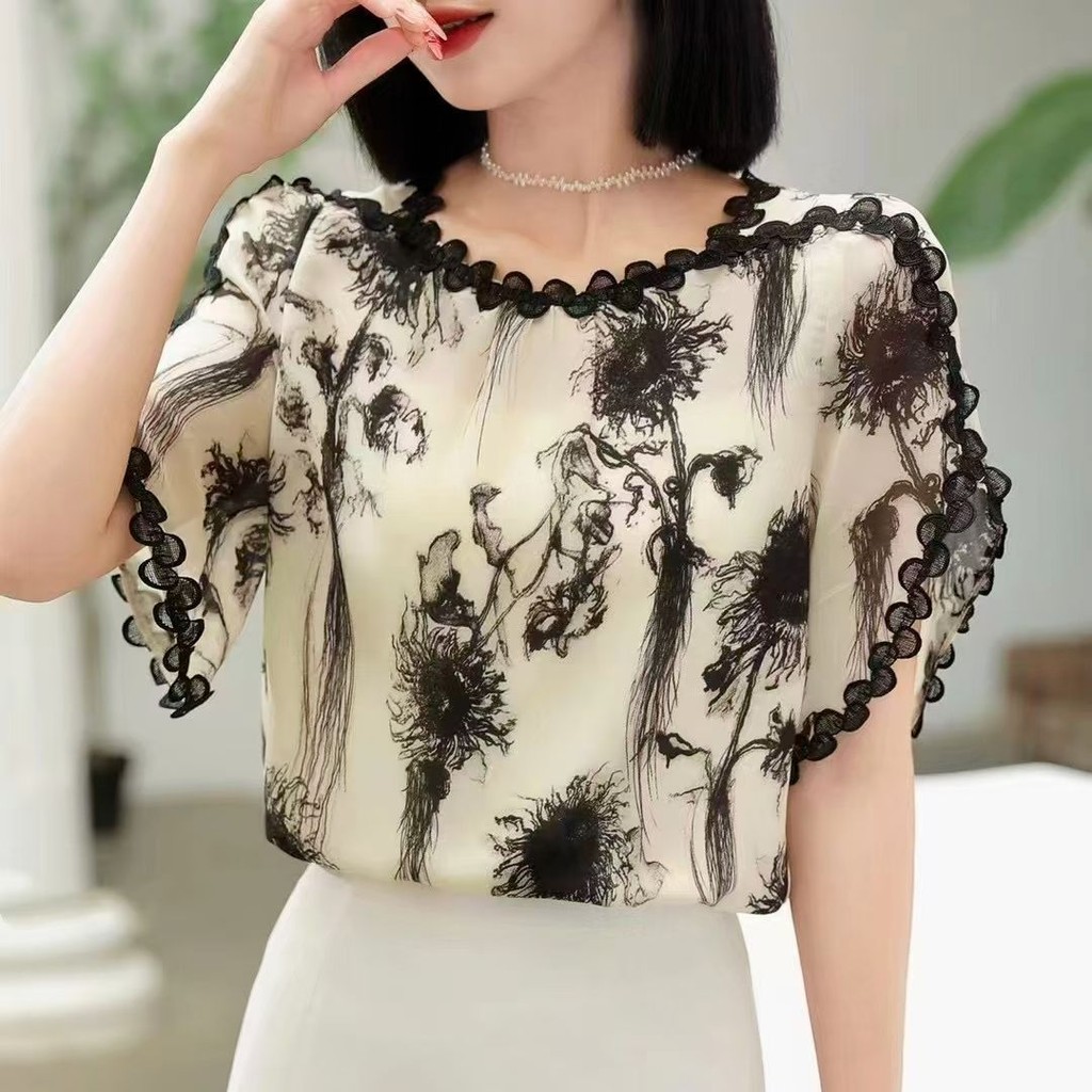 Áo thun ngắn tay phong cách Trung Quốc, thiết kế mùa hè