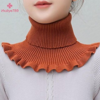 < zhuliye789 > Giữ ấm và lạnh ngoài trời cho nữ Cổ áo giả dệt kim ấm áp dày cổ cao Khăn quàng cổ giả Khăn quàng cổ có thể tháo rời