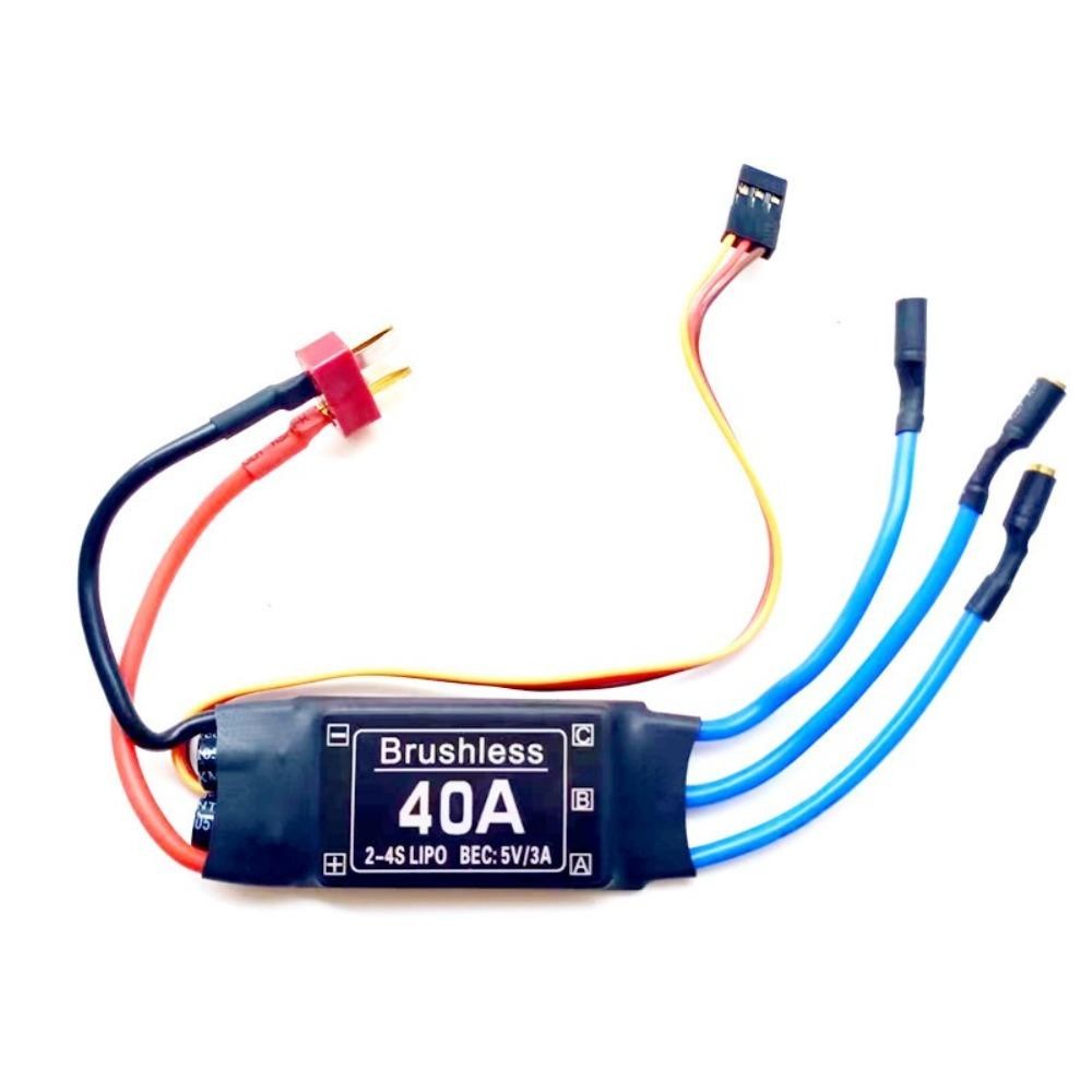 Bộ điều khiển tốc độ điện tử WOODNEST, Đầu chuối 3,5MM 5V 3A UBEC ESC không chổi than, phích cắm 2-4S T Sử dụng dễ dàng các bộ phận máy bay RC cho máy bay trực thăng RC FPV