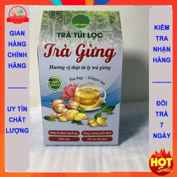 Hộp 40 gói trà gừng túi lọc Bảo Khang, trà gừng, cho người huyết áp thấp, giải cảm, tốt cho tiêu hóa