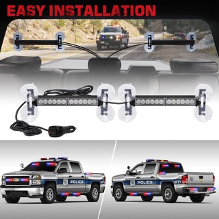 2 trong 1 Lưới tản nhiệt ô tô màu xanh đỏ Đèn nhấp nháy khẩn cấp Đèn cảnh sát LED Cảnh báo nguy hiểm Nhấp nháy An toàn Đèn chắn gió phía trước / phía sau