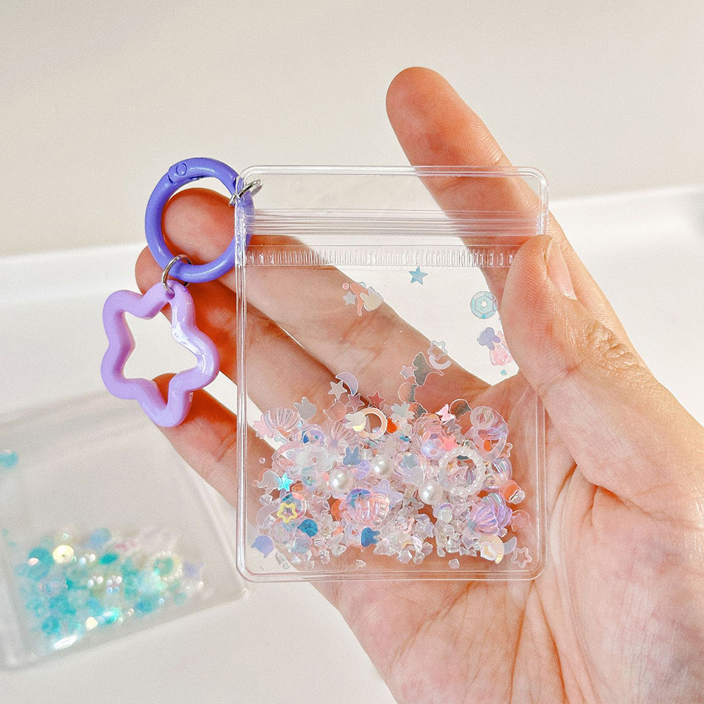 Túi Bảo Quản Mặt Dây Chuyền Hiển Thị Ngôi Sao Hairball Móc Khóa PVC Trong Suốt Mini Búp Bê Móc Khóa Hoạt Hình Dễ Thương Quà Tặng Ngoài Trời