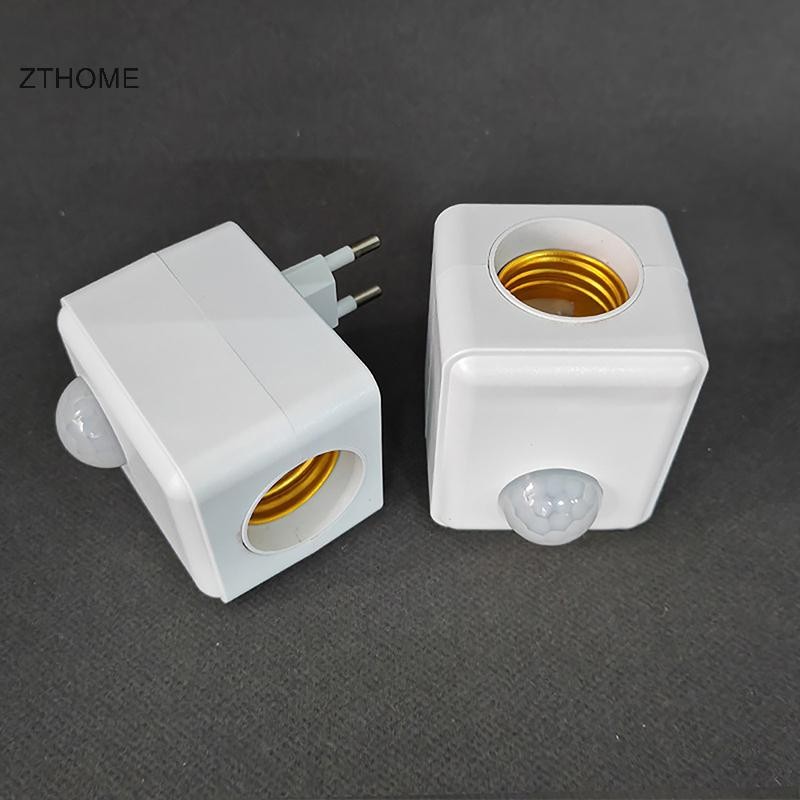 Zthome AC110-240V Đèn LED treo tường Cảm biến hồng ngoại con người Giá đỡ đèn Độ trễ thông minh E27 Cổng vít Cảm biến Đầu đèn Bộ chuyển đổi HOT