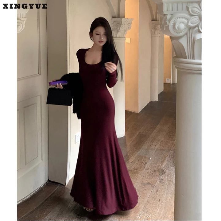 Váy nữ Hàn Quốc Váy Hông Váy Đáy Váy Midi Đơn Giản Màu Trơn Gợi Cảm