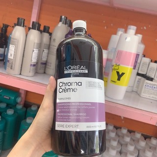 Dầu gội tím khử vàng L'oréal Chroma Crème Purple Dyes Shampoo 300ml [ TN ]